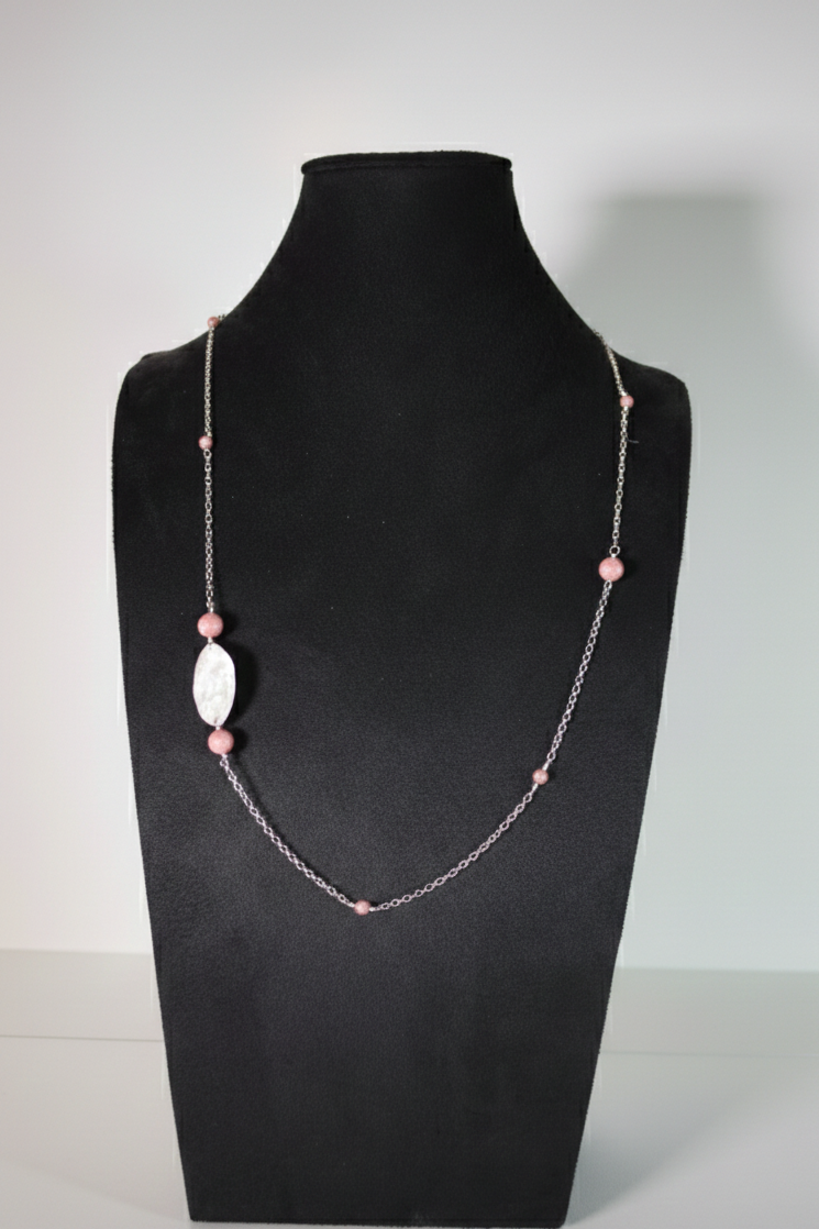 COLLANA RODONITE LUNGA