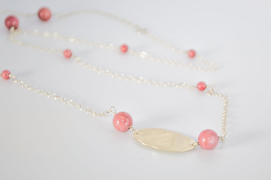 COLLANA RODONITE LUNGA